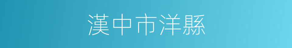 漢中市洋縣的同義詞