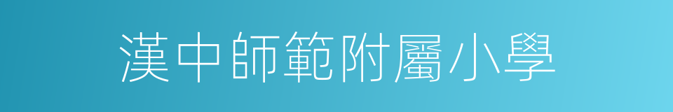 漢中師範附屬小學的同義詞