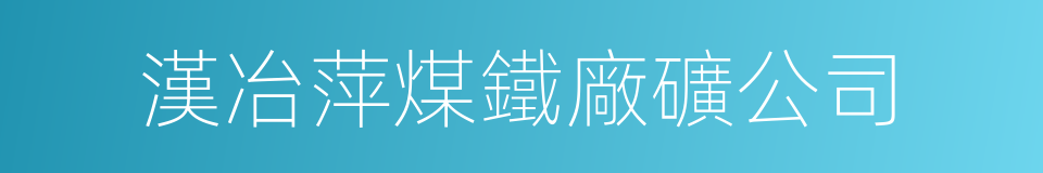 漢冶萍煤鐵廠礦公司的同義詞