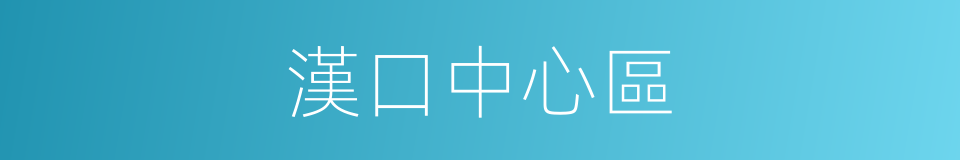 漢口中心區的同義詞