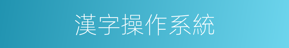 漢字操作系統的同義詞