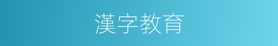 漢字教育的同義詞