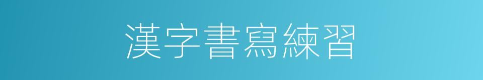 漢字書寫練習的同義詞