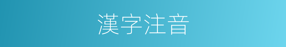 漢字注音的意思