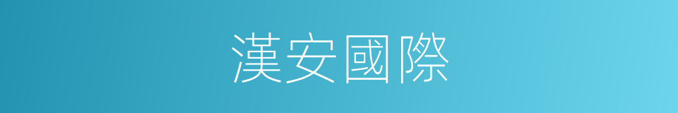 漢安國際的同義詞