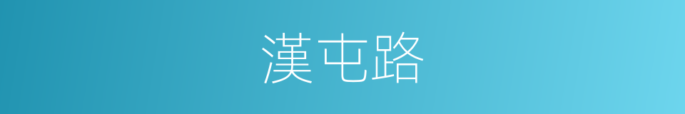 漢屯路的同義詞