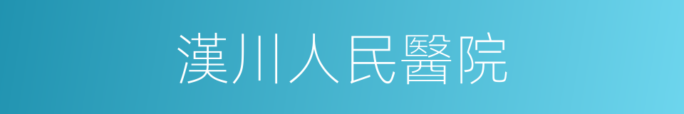 漢川人民醫院的同義詞