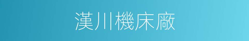 漢川機床廠的同義詞