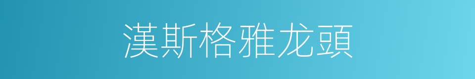 漢斯格雅龙頭的同義詞