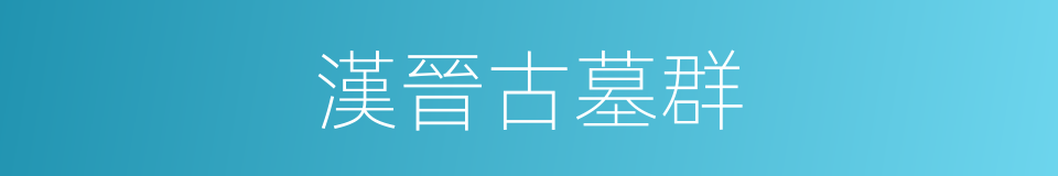 漢晉古墓群的同義詞