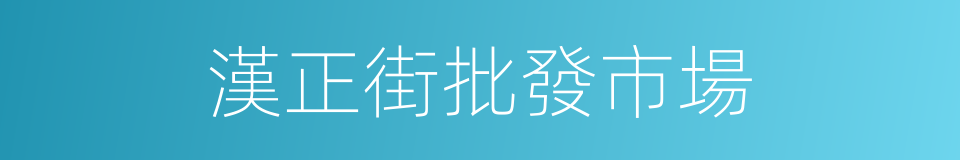 漢正街批發市場的同義詞