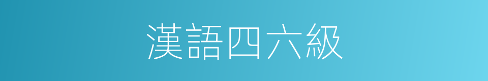 漢語四六級的同義詞