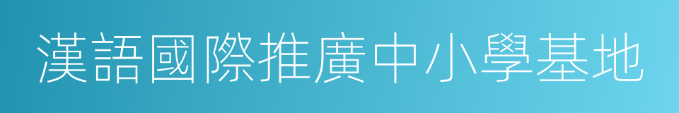 漢語國際推廣中小學基地的同義詞