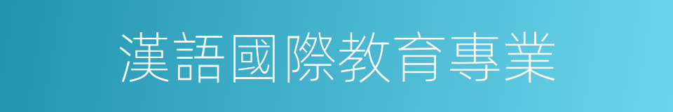 漢語國際教育專業的同義詞