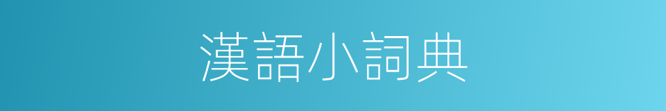 漢語小詞典的同義詞