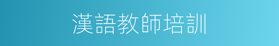 漢語教師培訓的同義詞
