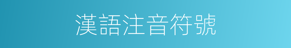 漢語注音符號的同義詞