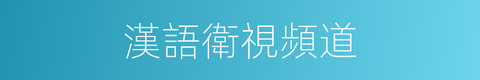漢語衛視頻道的同義詞