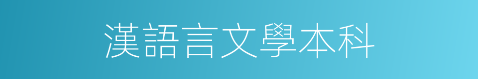 漢語言文學本科的同義詞