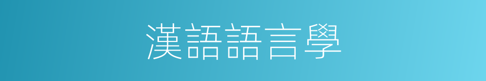 漢語語言學的同義詞