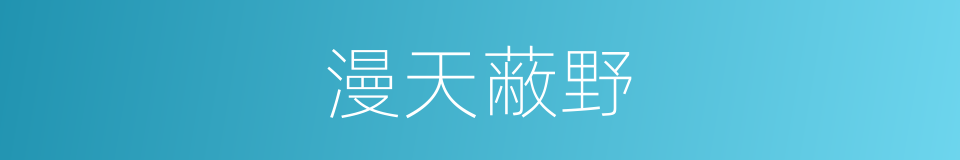漫天蔽野的意思