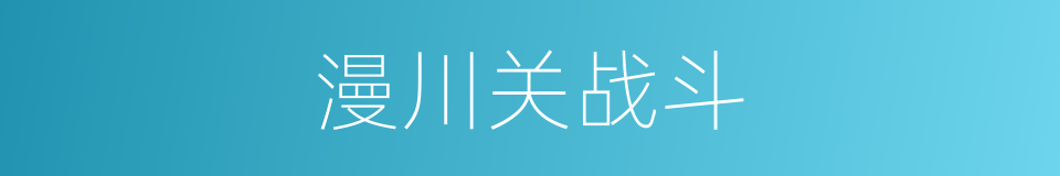 漫川关战斗的同义词