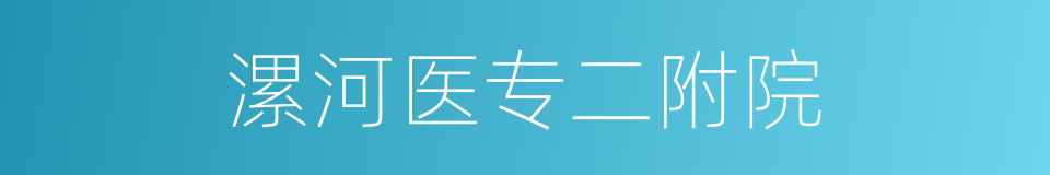 漯河医专二附院的同义词