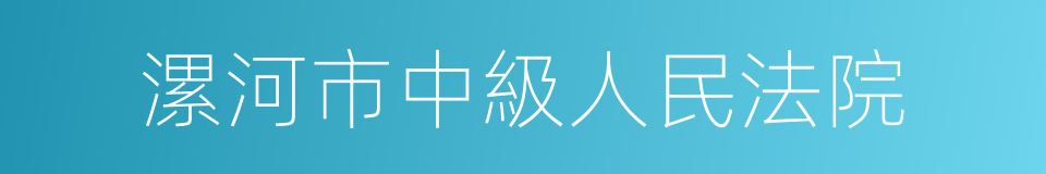 漯河市中級人民法院的同義詞