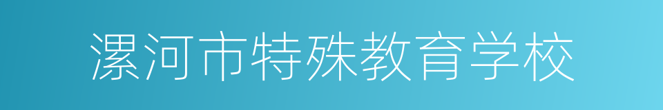 漯河市特殊教育学校的同义词