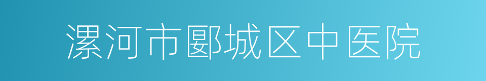 漯河市郾城区中医院的同义词