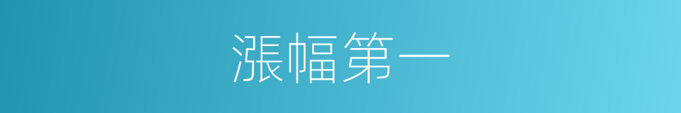 漲幅第一的同義詞