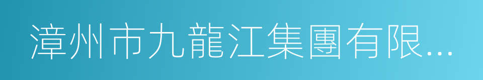 漳州市九龍江集團有限公司的同義詞