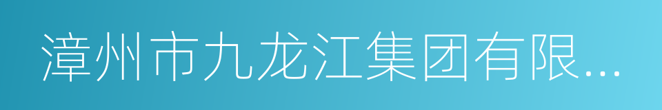 漳州市九龙江集团有限公司的同义词