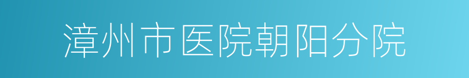 漳州市医院朝阳分院的同义词