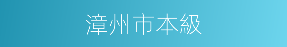 漳州市本級的同義詞