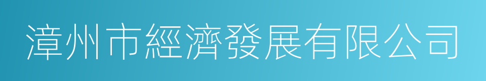 漳州市經濟發展有限公司的同義詞