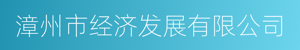 漳州市经济发展有限公司的同义词