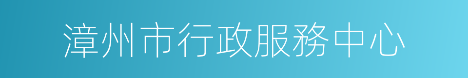 漳州市行政服務中心的同義詞