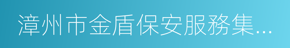 漳州市金盾保安服務集團有限公司的同義詞