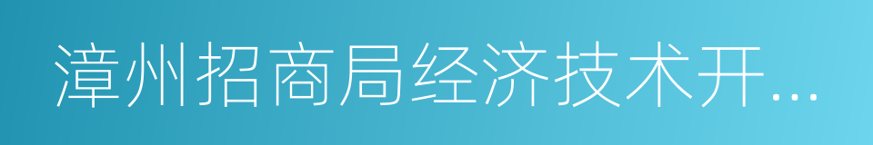 漳州招商局经济技术开发区的同义词