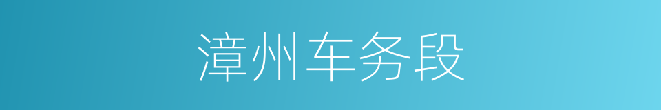 漳州车务段的同义词