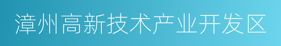 漳州高新技术产业开发区的同义词