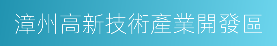 漳州高新技術產業開發區的同義詞