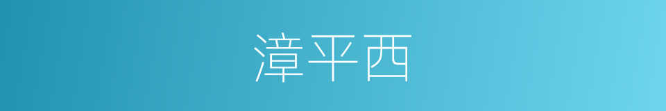 漳平西的同义词