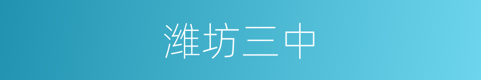 潍坊三中的同义词