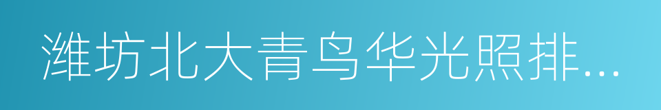 潍坊北大青鸟华光照排有限公司的同义词