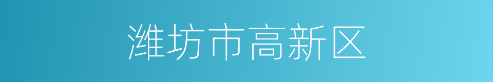 潍坊市高新区的同义词