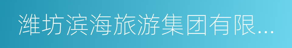 潍坊滨海旅游集团有限公司的同义词