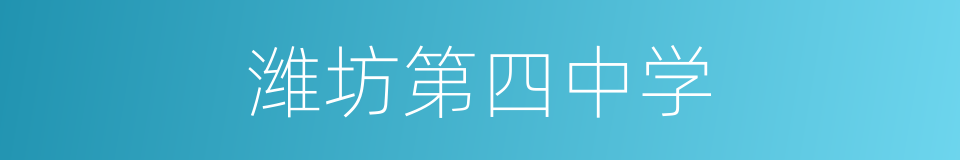 潍坊第四中学的同义词