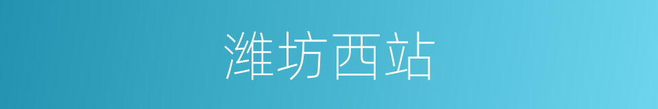 潍坊西站的同义词